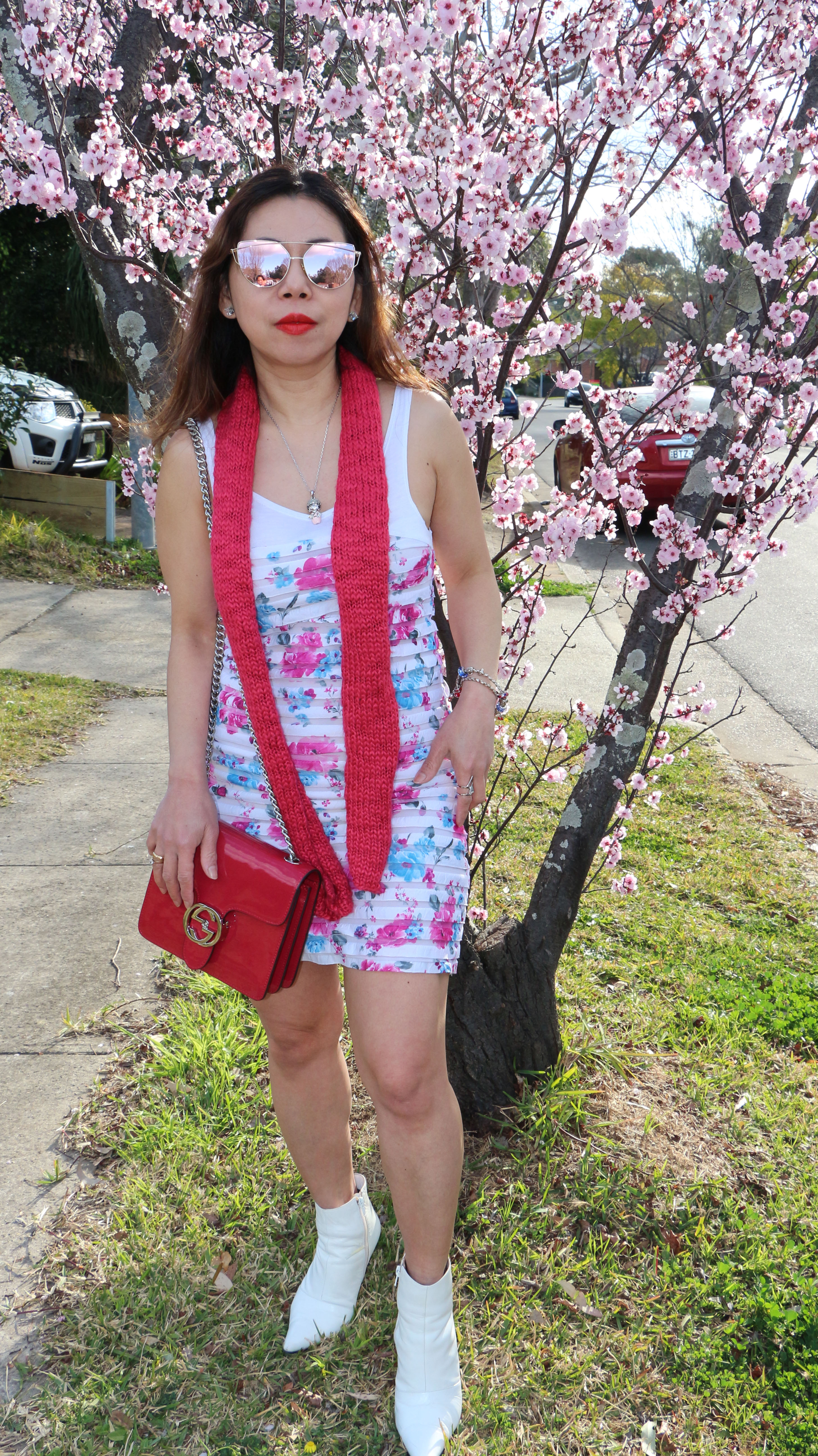 how to wear floral ruffle dress